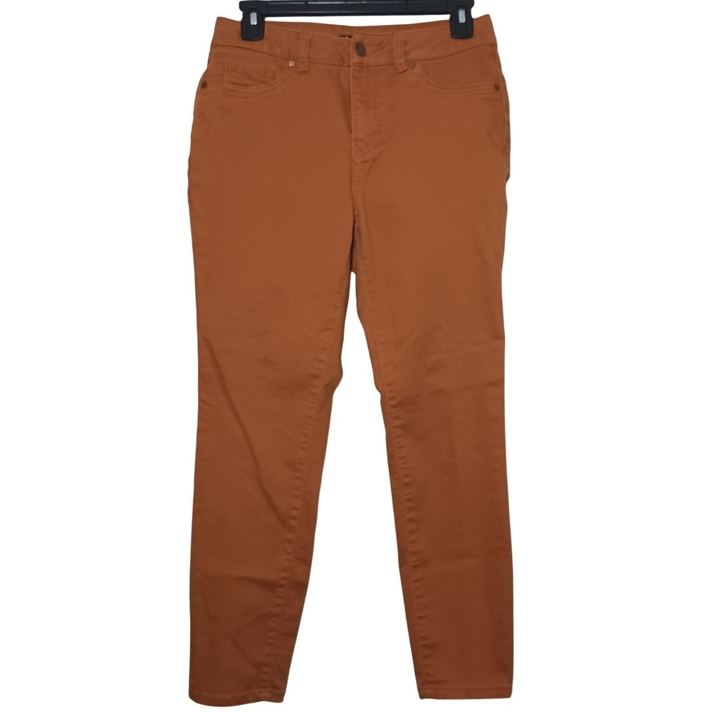 D.Jeans Skinny Denim Pants Repreve Stretch Mid Rise 4 Rust Brown‎ Ankle Jeans